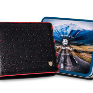 Skórzany, ażurowy portfel męski - Peterson