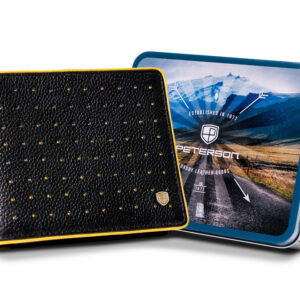 Skórzany, ażurowy portfel męski - Peterson