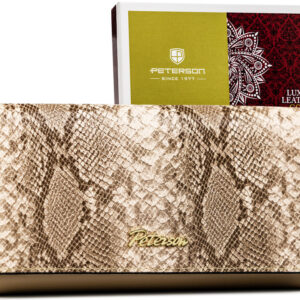 Duży portfel damski z podwójną sekcją na bilon - Peterson