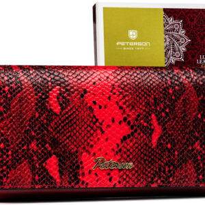 Duży portfel damski z podwójną sekcją na bilon - Peterson