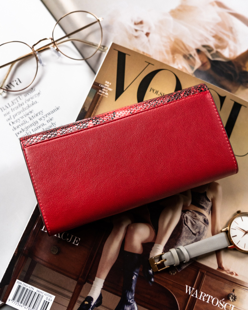 Duży portfel damski z wężowym wzorem - Peterson - obrazek 4