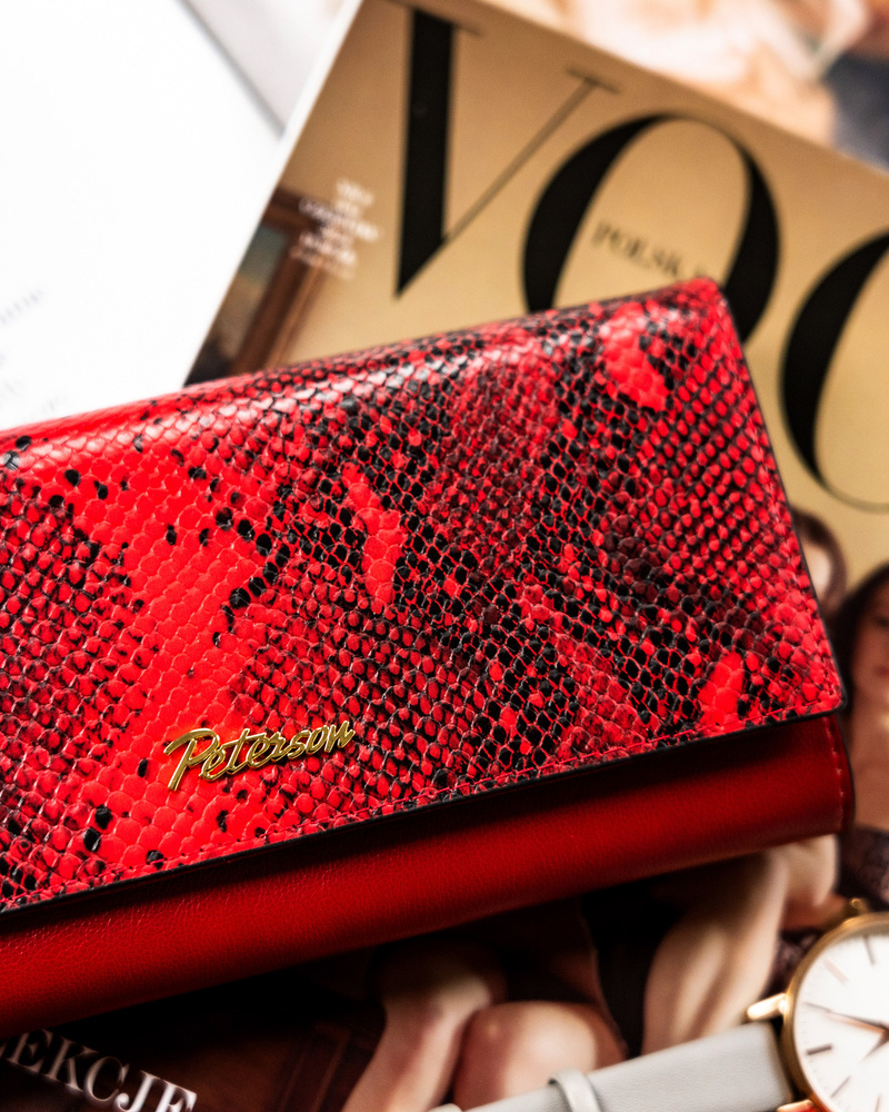 Duży portfel damski z wężowym wzorem - Peterson - obrazek 3