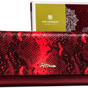 Duży portfel damski z wężowym wzorem - Peterson