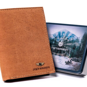 Pionowy, elegancki portfel męski ze skóry naturalnej - Peterson