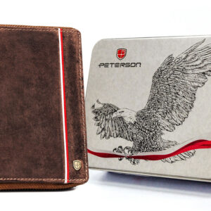 Duży portfel męski z nubukowej skóry naturalnej - Peterson