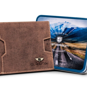 Skórzany portfel męski z kieszonką na kartę - Peterson