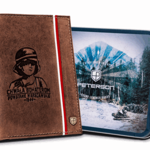 Skórzany portfel męski z motywem patriotycznym - Peterson