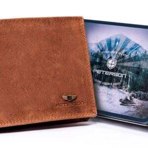 Skórzany portfel męski na dowód rejestracyjny - Peterson
