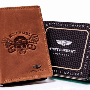 Portfel męski bez zapięcia z naturalnej skóry nubukowej - Peterson