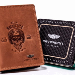 Portfel męski bez zapięcia z naturalnej skóry nubukowej - Peterson