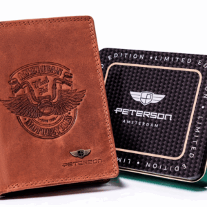 Portfel męski bez zapięcia z naturalnej skóry nubukowej - Peterson
