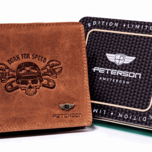 Portfel męski bez zapięcia ze skóry nubukowej - Peterson