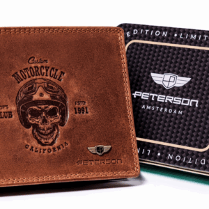 Portfel męski bez zapięcia ze skóry nubukowej - Peterson