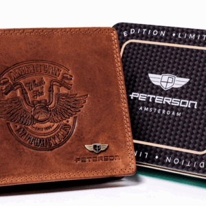 Portfel męski bez zapięcia ze skóry nubukowej - Peterson