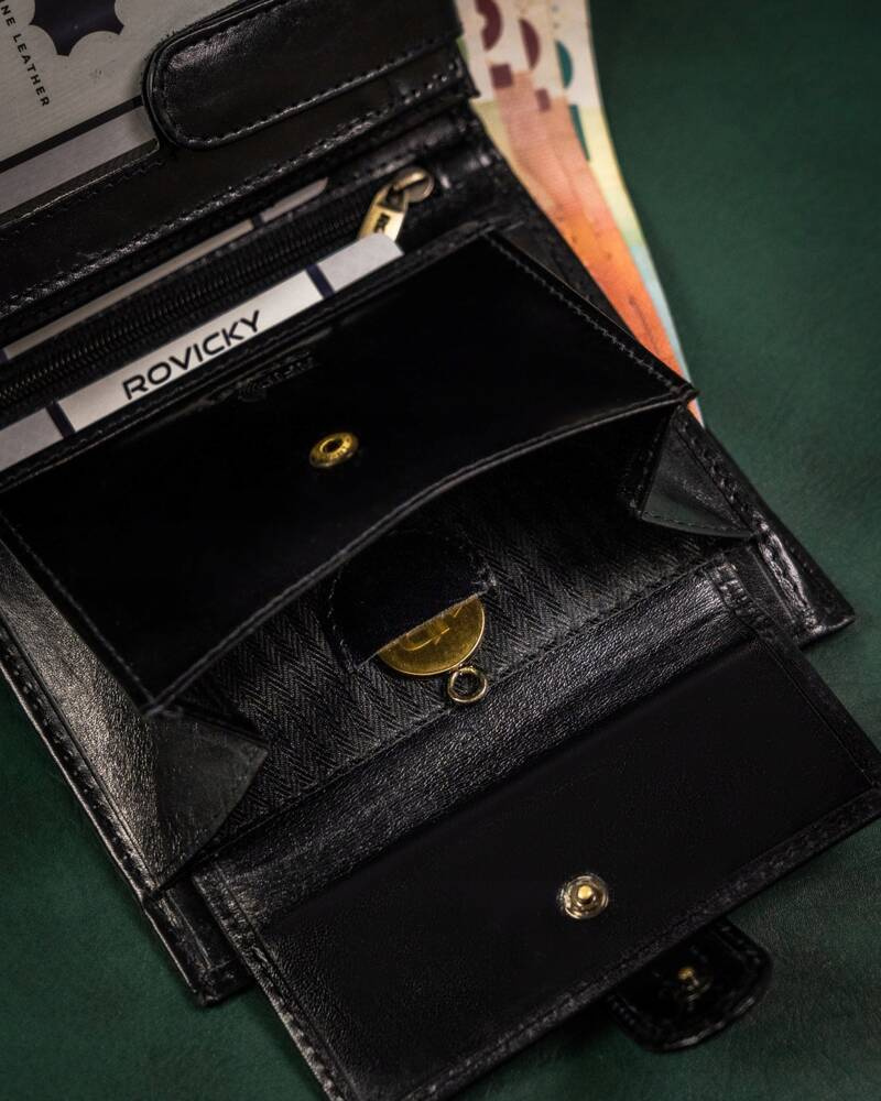 Duży, skórzany portfel męski z systemem RFID - Rovicky - obrazek 10