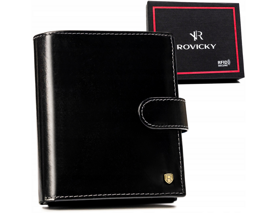 Duży, skórzany portfel męski z systemem RFID - Rovicky - obrazek 12