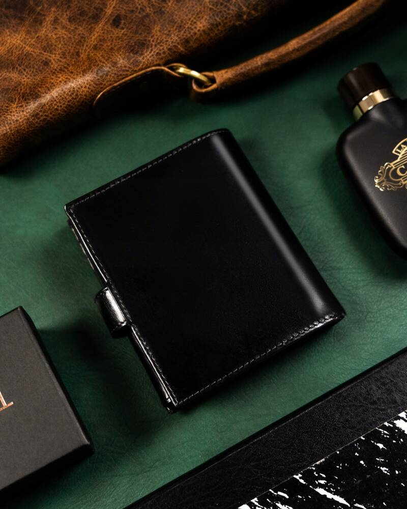 Duży, skórzany portfel męski z systemem RFID - Rovicky - obrazek 3