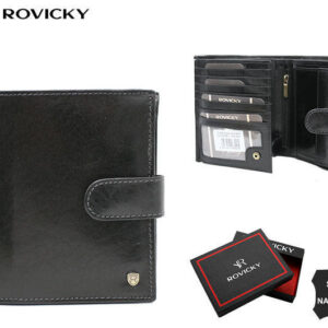 Skórzany, duży portfel męski z systemem RFID - Rovicky