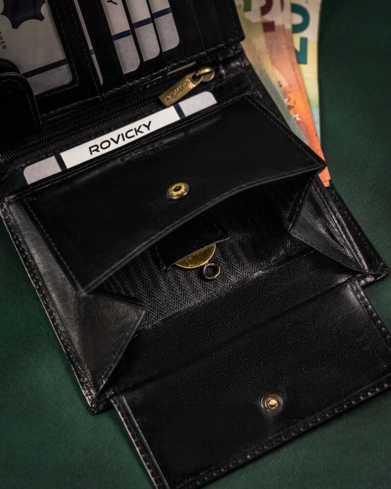 Skórzany, duży portfel męski z systemem RFID - Rovicky - obrazek 7