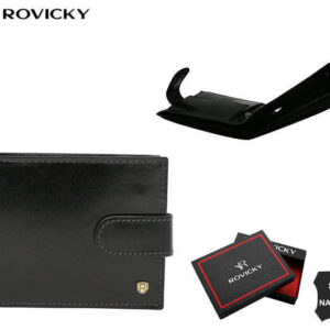 Skórzany portfel męski z systemem RFID - Rovicky
