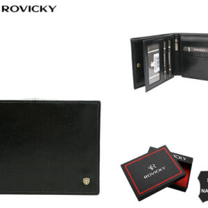 Duży portfel męski ze skóry naturalnej - Rovicky