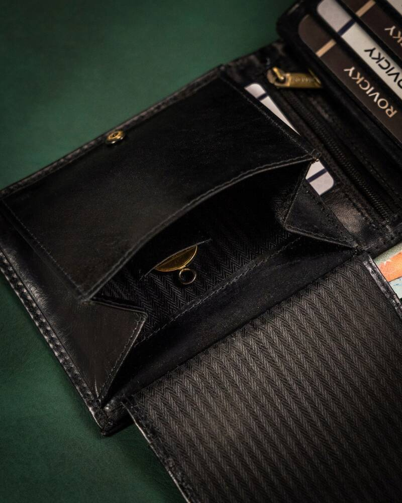 Duży portfel męski ze skóry naturalnej - Rovicky - obrazek 7