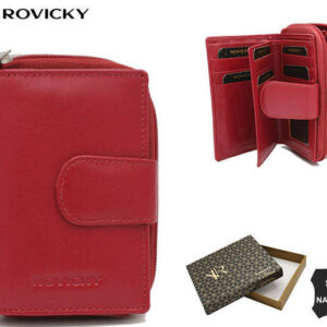 Mały, skórzany portfel damski na zatrzask - Rovicky