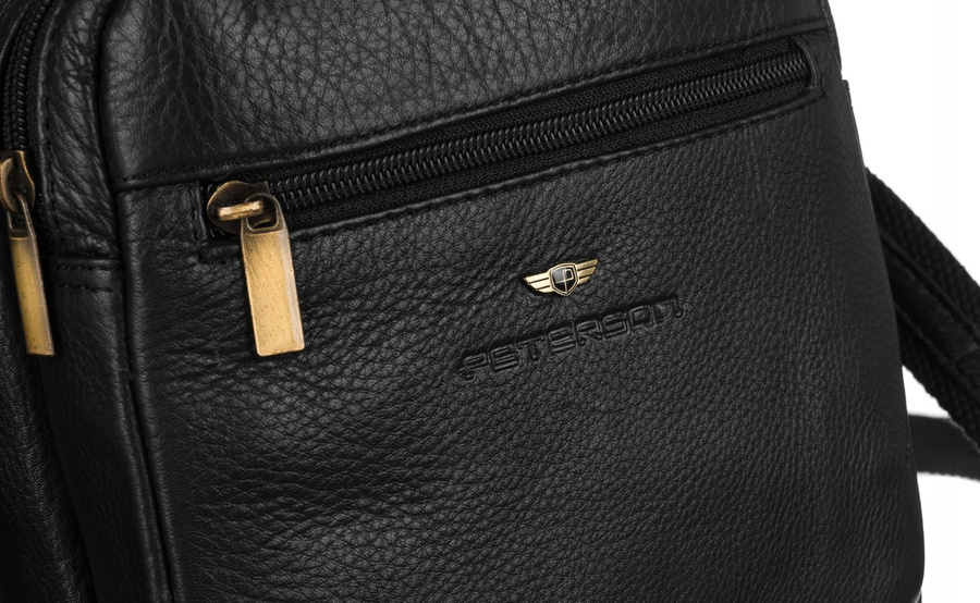 Skórzana listonoszka męska - Peterson - obrazek 5