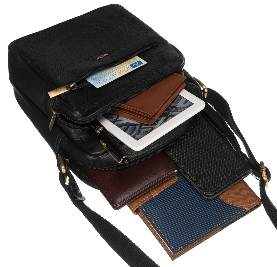 Skórzana listonoszka męska - Peterson - obrazek 8