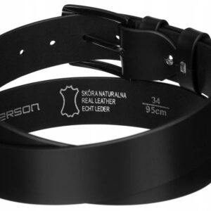 Skórzany pasek męski z klasyczną klamrą - Peterson