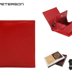 Mały, skórzany portfel damski bez zapięcia - Peterson