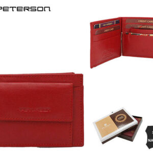 Mały portfel-banknotówka ze skóry naturalnej - Peterson
