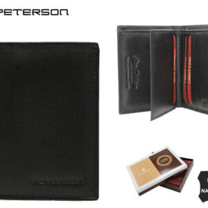 Mały, skórzany portfel damski bez zapięcia - Peterson