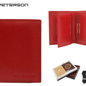 Mały, skórzany portfel damski bez zapięcia - Peterson