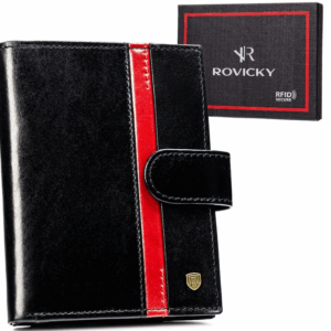 Duży, skórzany portfel męski z systemem RFID - Rovicky