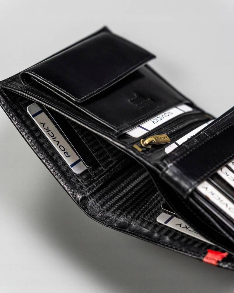 Duży, skórzany portfel męski z systemem RFID - Rovicky - obrazek 9