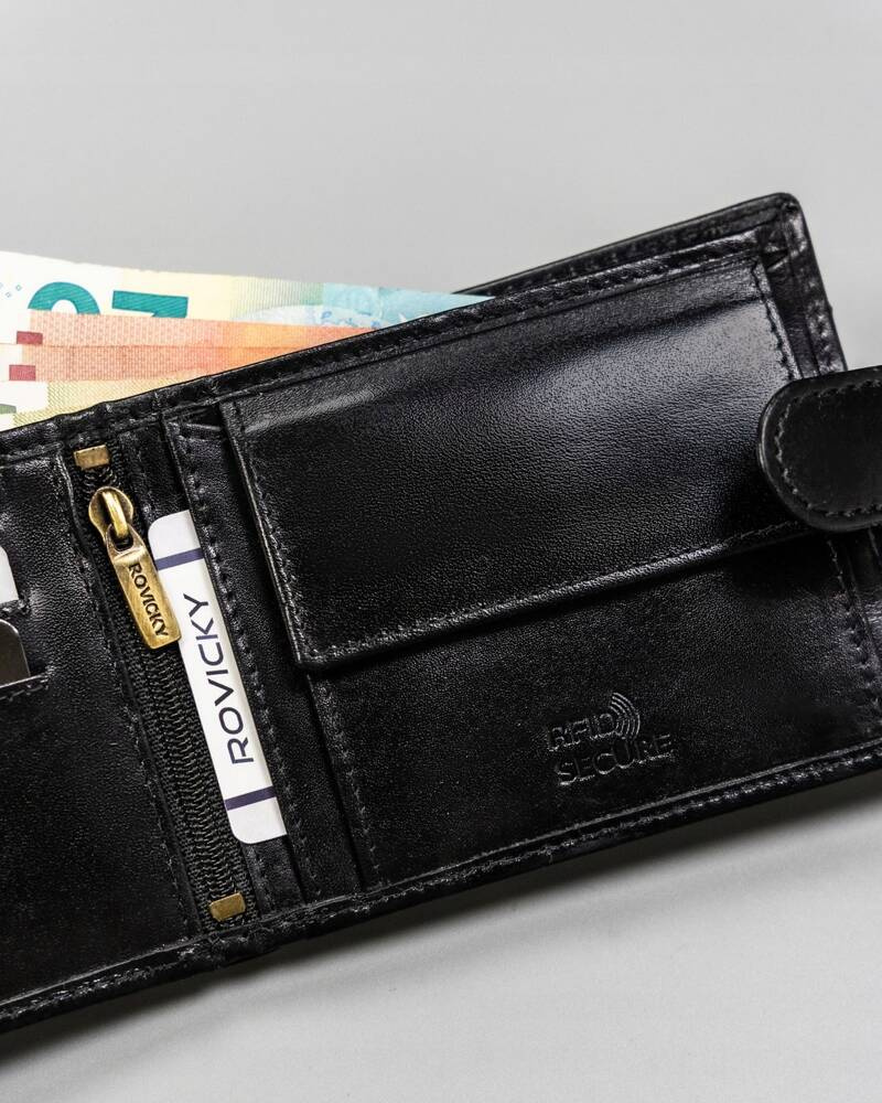 Skórzany portfel męski z systemem RFID - Rovicky - obrazek 8