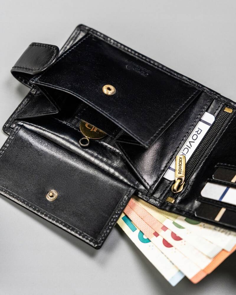 Skórzany portfel męski z systemem RFID - Rovicky - obrazek 7