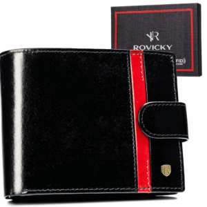 Skórzany portfel męski z systemem RFID - Rovicky