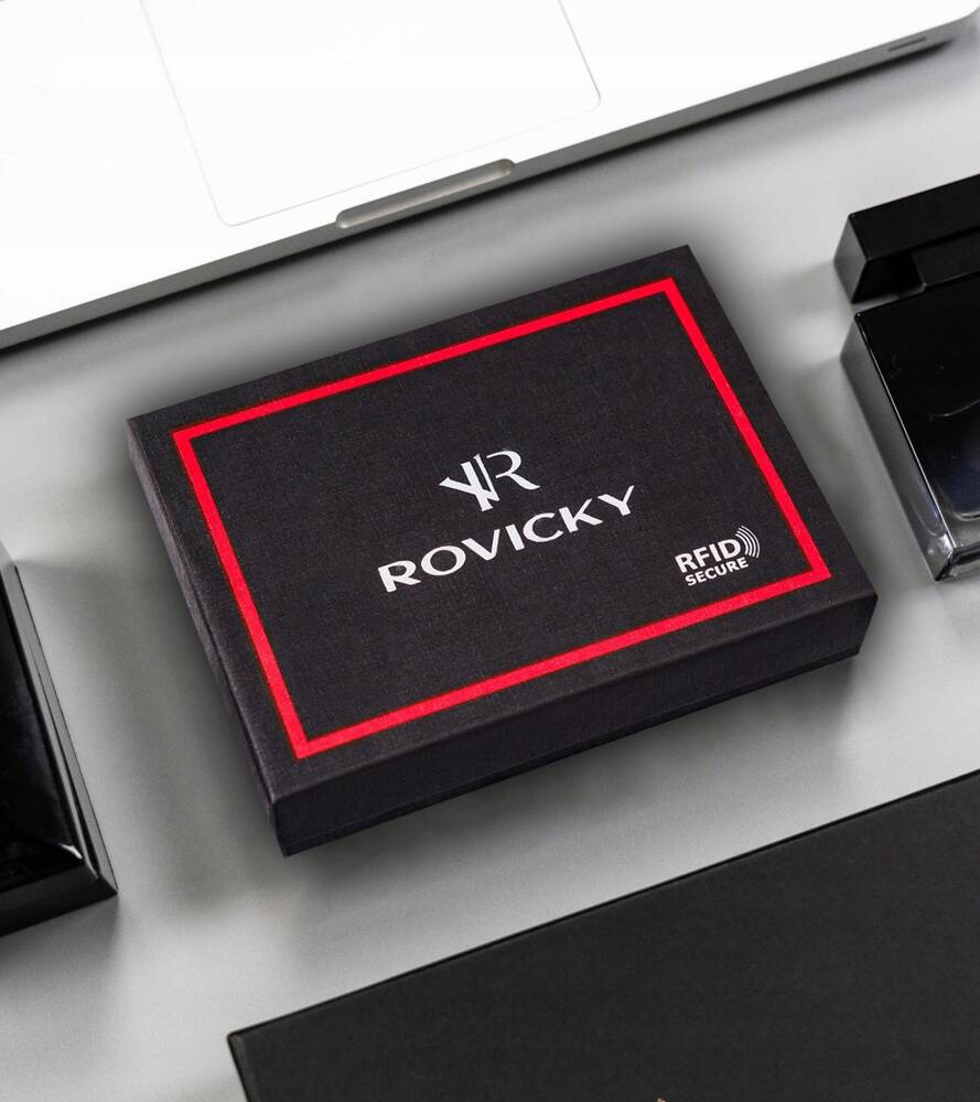 Skórzany portfel męski z systemem RFID - Rovicky - obrazek 12