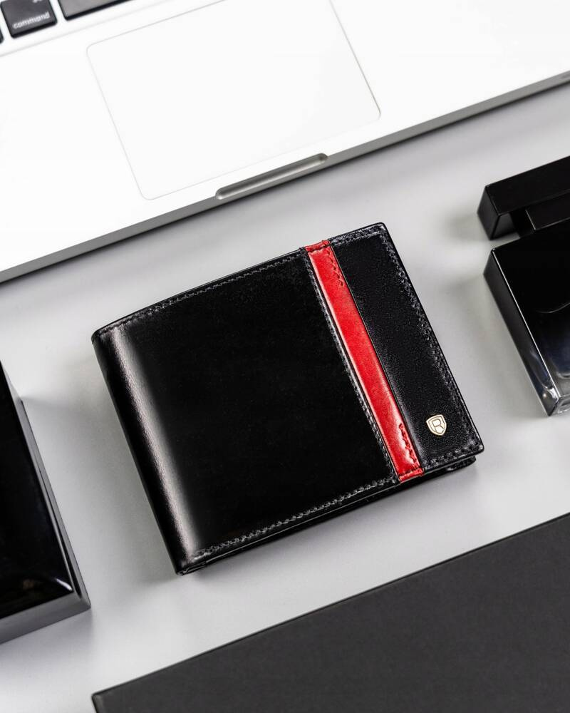 Skórzany portfel męski z systemem RFID - Rovicky - obrazek 2