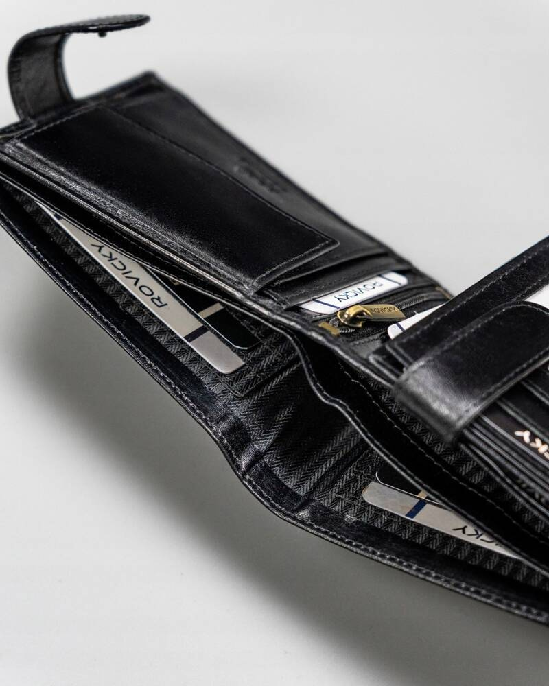 Duży portfel męski ze skóry naturalnej - Rovicky - obrazek 7