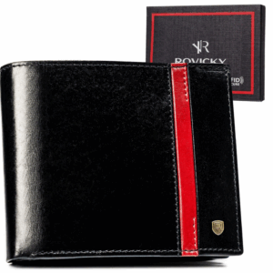 Duży portfel męski ze skóry naturalnej - Rovicky