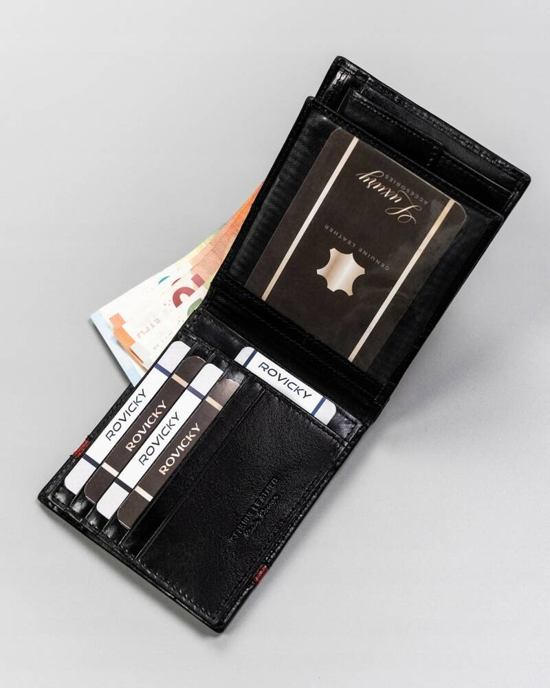 Elegancki, skórzany portfel męski - Rovicky - obrazek 4