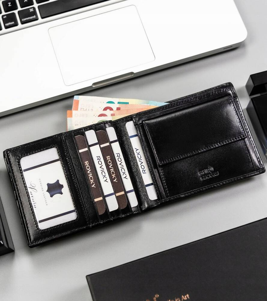 Elegancki, skórzany portfel męski - Rovicky - obrazek 7