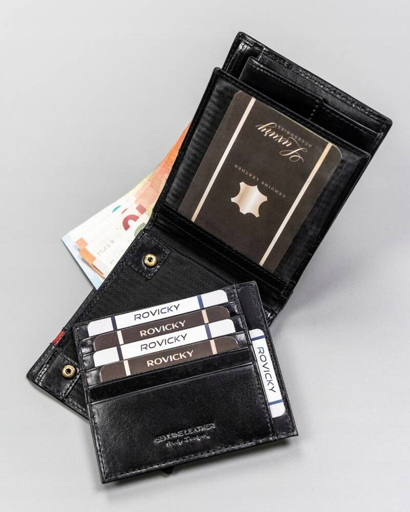 Elegancki, skórzany portfel męski - Rovicky - obrazek 5
