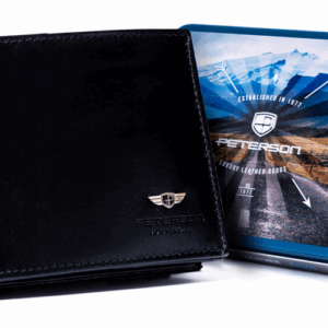 Duży, skórzany portfel męski bez zapięcia - Peterson