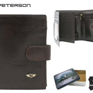 Elegancki, duży portfel męski ze skóry naturalnej - Peterson