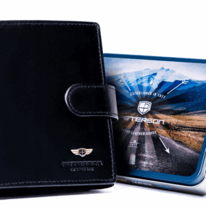 Skórzany portfel męski na zatrzask - Peterson