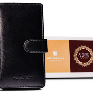 Pionowy portfel damski ze skóry naturalnej - Peterson